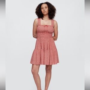 Gap Smocked Tie-Front Mini Dress